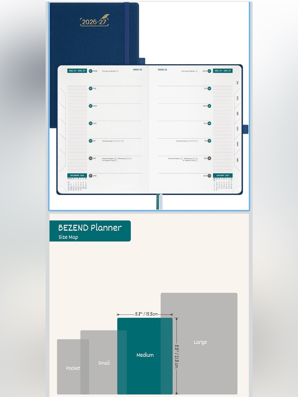 NIP BEZEND Planner 2026-2027, Weekly Monthly Academic Planner (A5-6"x8.5")